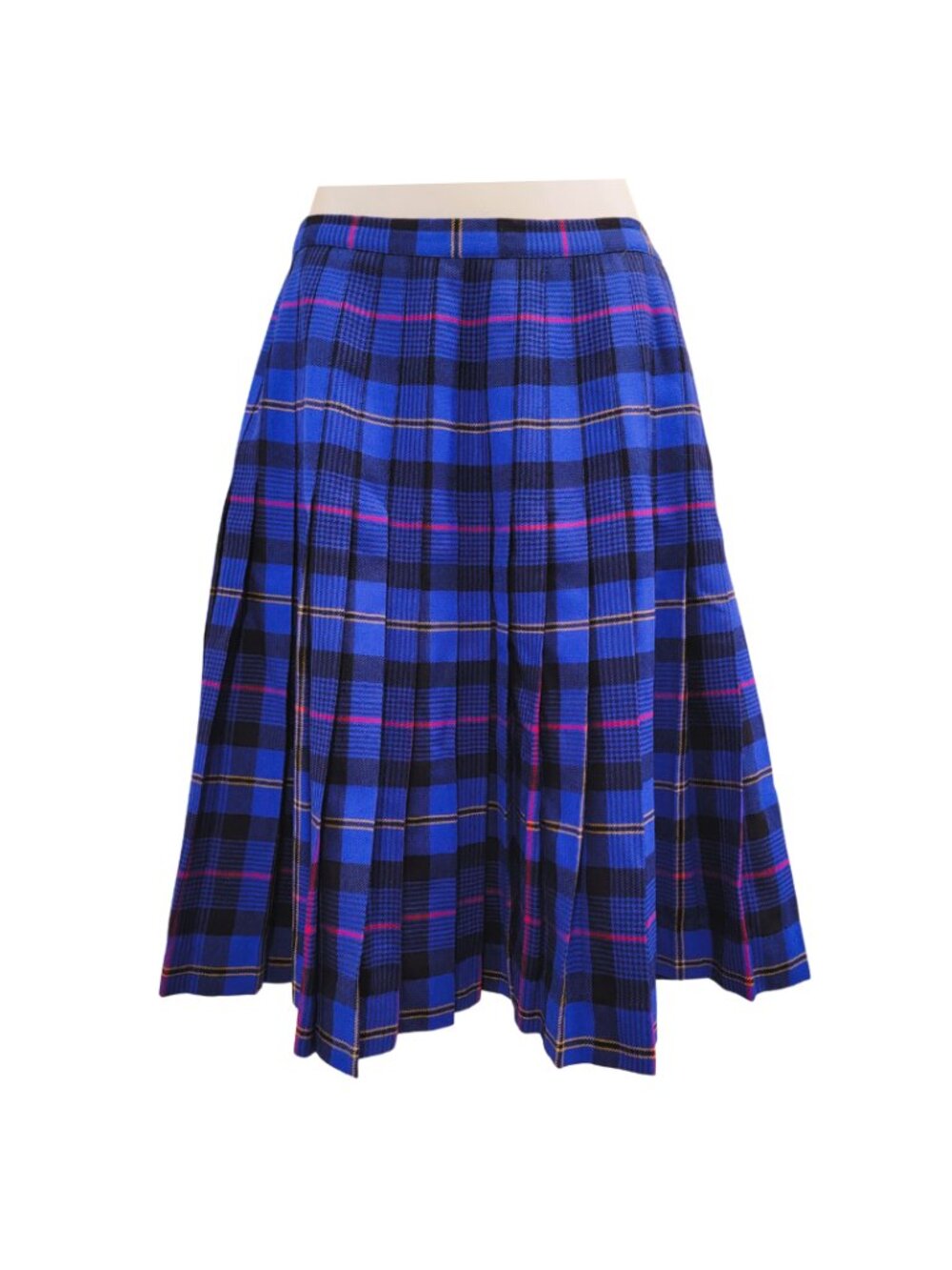 Vintage Aljean 100% Wool Pleated Blue Knee-Length Skirt (Size XS/S) (EUC)
